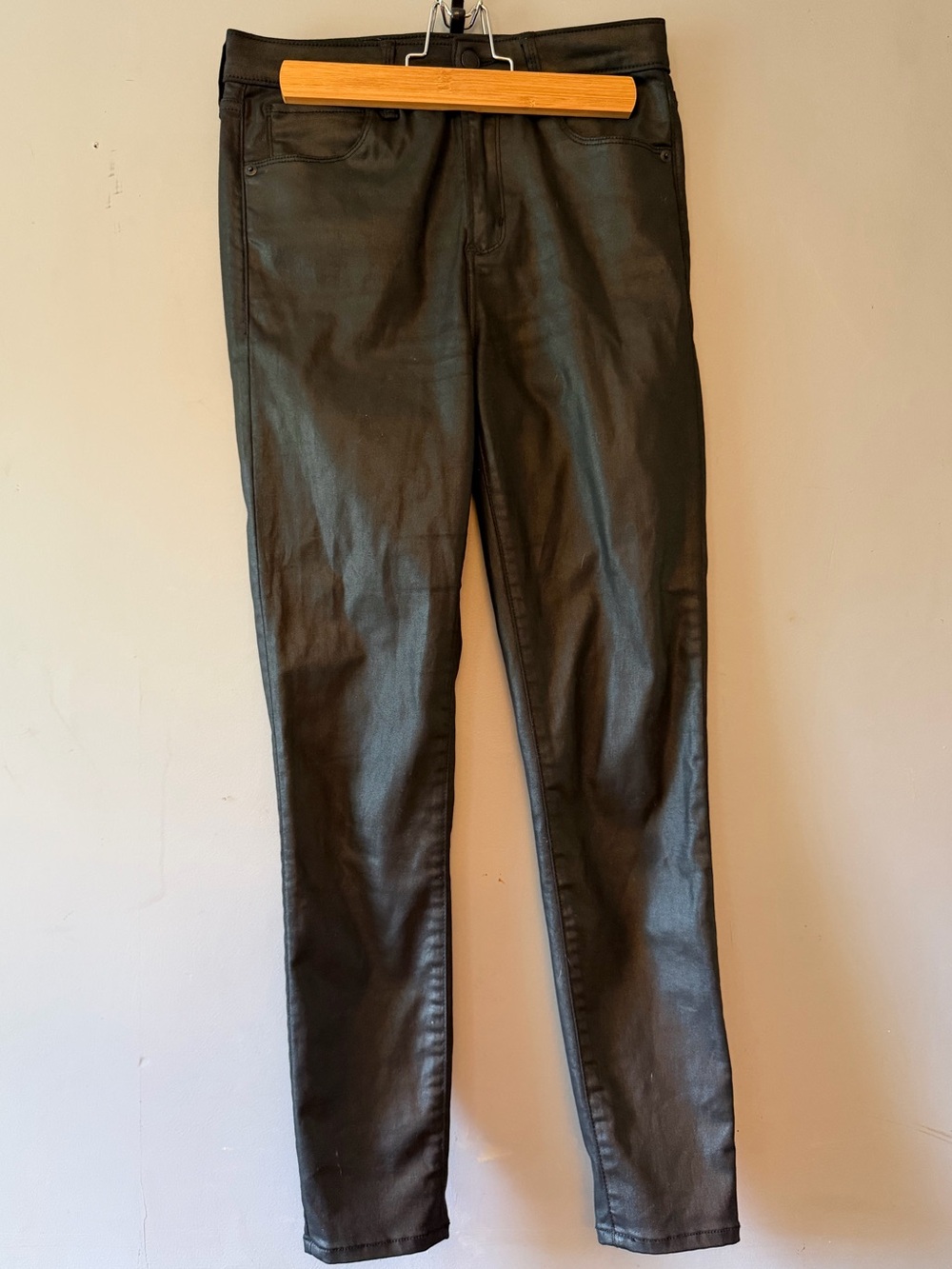 Abercrombie & Fitch Black Coated Skinny Jeans